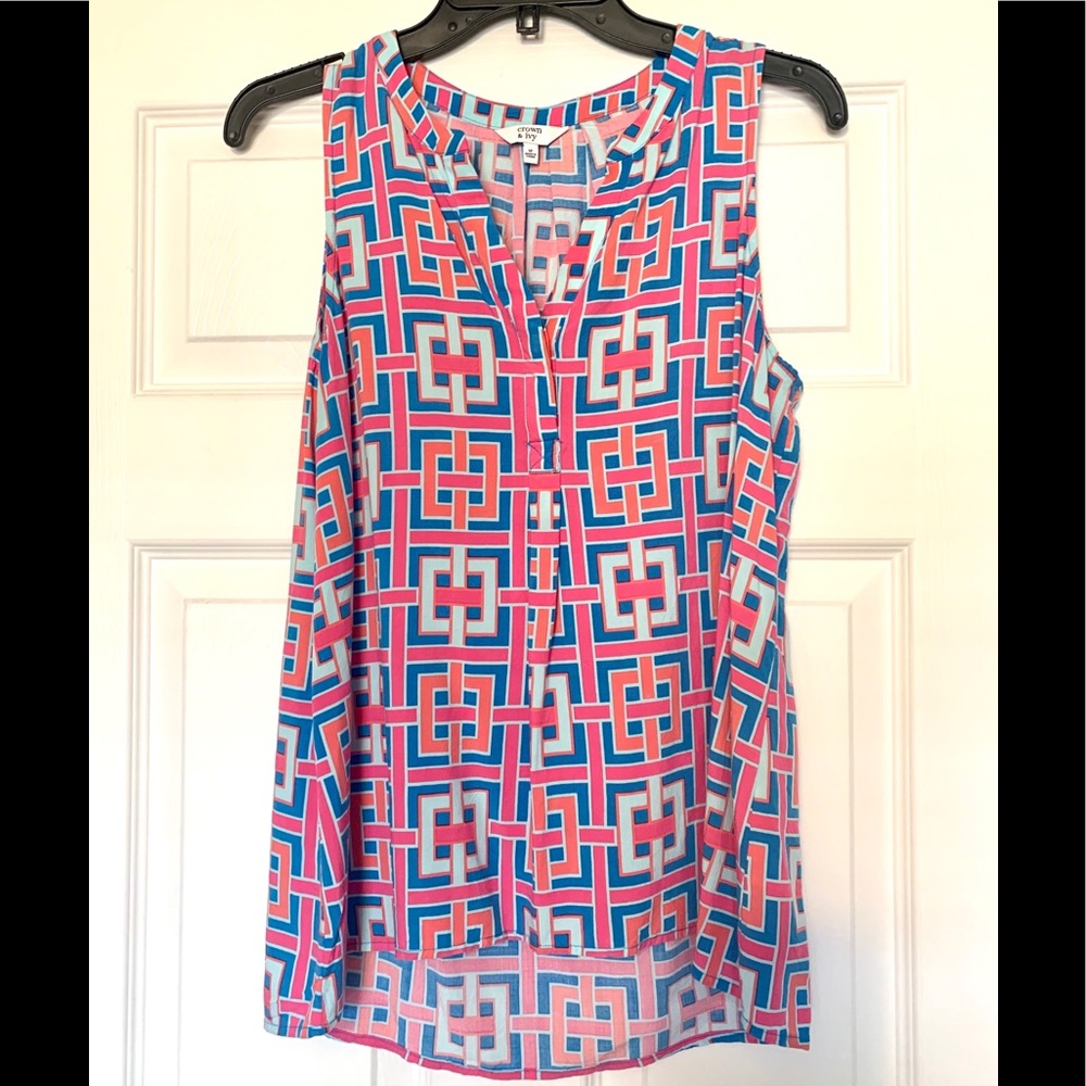 Top, 🚨 3/$15, Crown and Ivy Hi Low Sleeveless Blouse